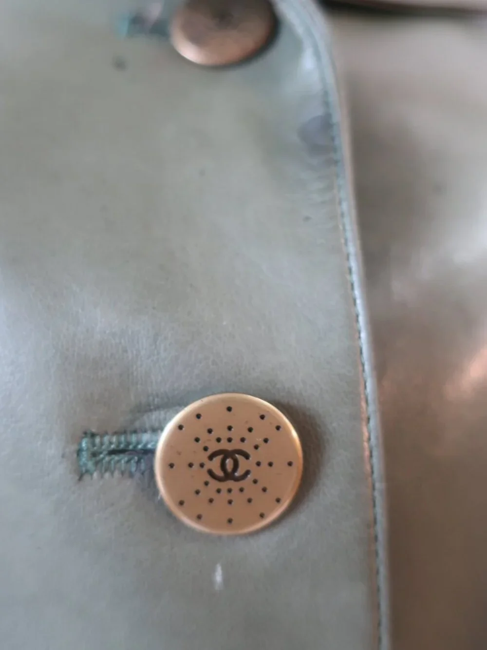 Womens Chanel Green Leather Belted Coat 36 EU/US 4 - Picture 7 of 16
